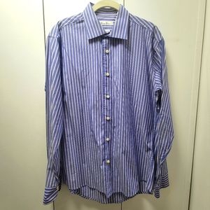 100% Cotton Men's Striped Slim Fit Dress Shirt